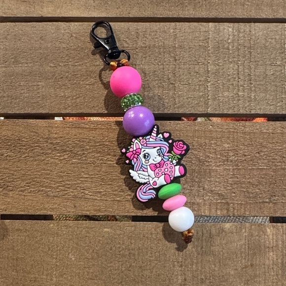 Other - Colorful Unicorn Keychain with Beads
